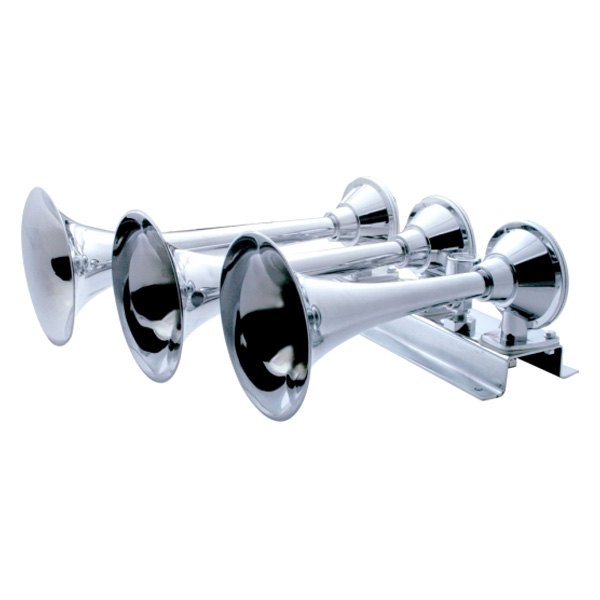 United Pacific® - Horizontal 3 Trumpet Chrome Train Horn Right