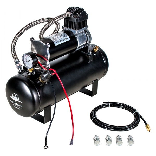 United Pacific® - Competition Series™ 12 V Heavy Duty Air Compressor and Tank Kit
