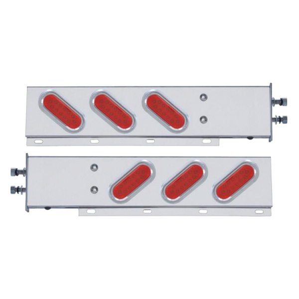 United Pacific® - Spring Loaded Light Bars with Six LED Lights and Visors