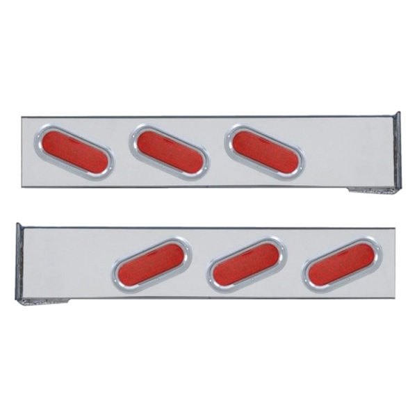 United Pacific® - Rear Light Bars with Six Oval LED Lights and Visors