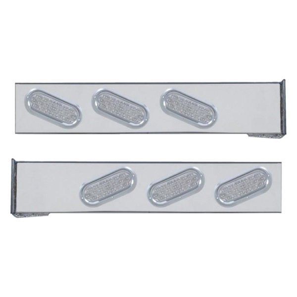 United Pacific® - Rear Light Bars with Six Oval LED Lights and Visors