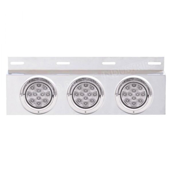 United Pacific® - Top Mud Flap Plate with Three 12 Round LED Lights