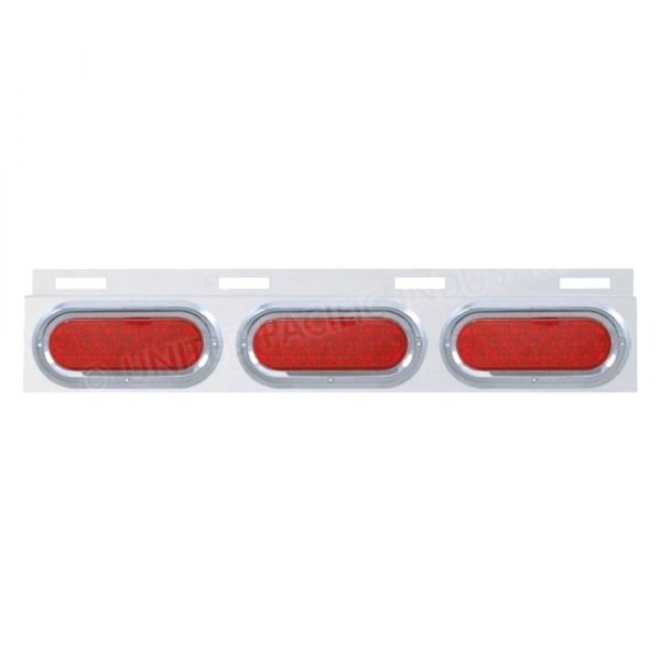 United Pacific® - Top Mud Flap Plate with Three 19 LED 6" Oval Lights