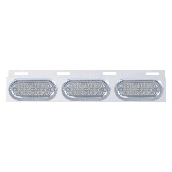 United Pacific® - Top Mud Flap Plate with Three 19 LED 6" Oval Lights