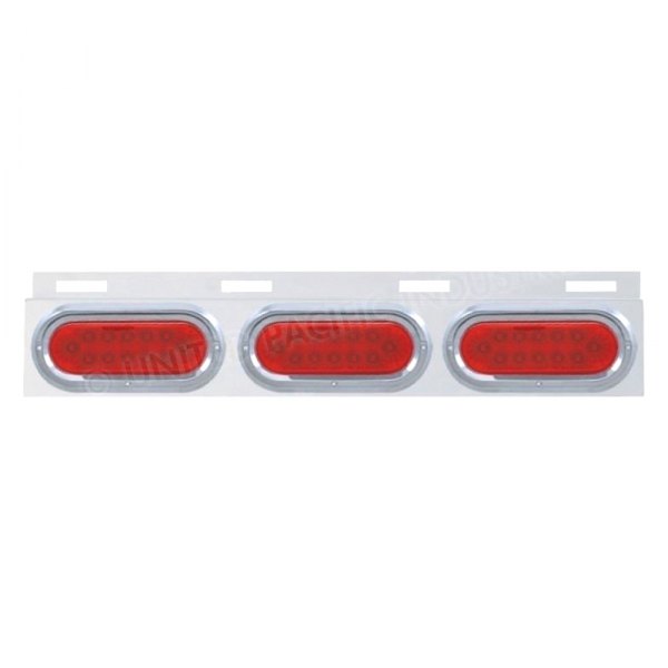 United Pacific® - Top Mud Flap Plate with Three Oval 12 LED Lights