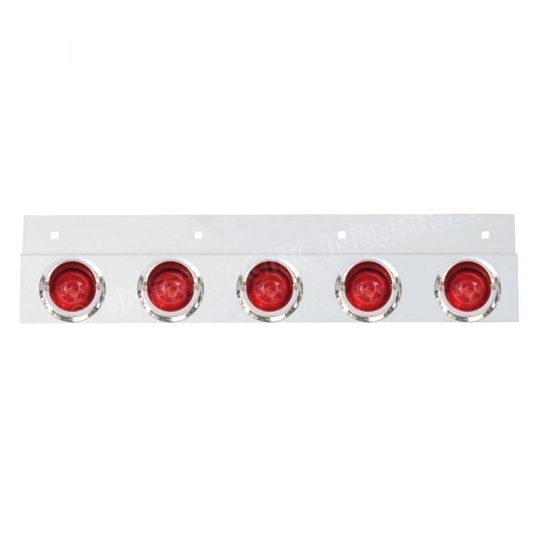 United Pacific® - Top Mud Flap Plate with Five 9 LED 2" Beehive Lights