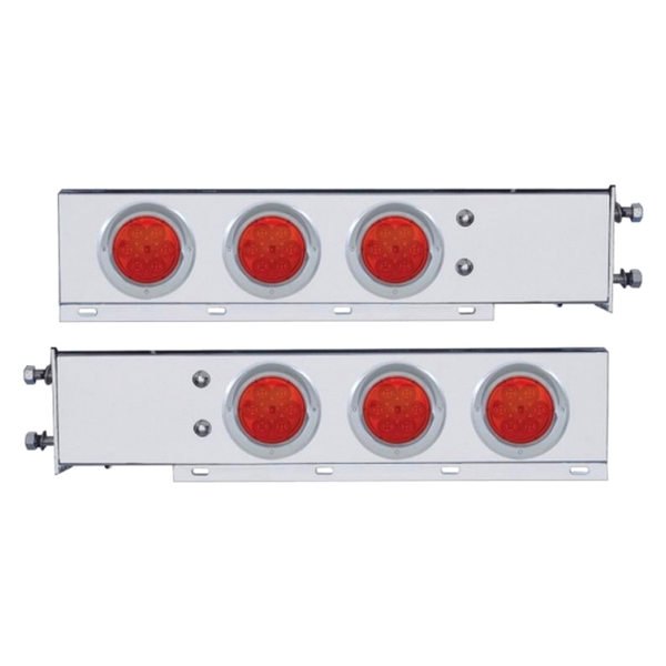 United Pacific® - Spring Loaded Light Bars with Six 4" LED Reflector Lights and Visors