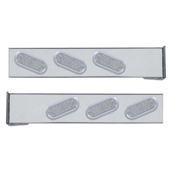 United Pacific® - Rear Light Bars with Six Oval LED Lights and Bezels