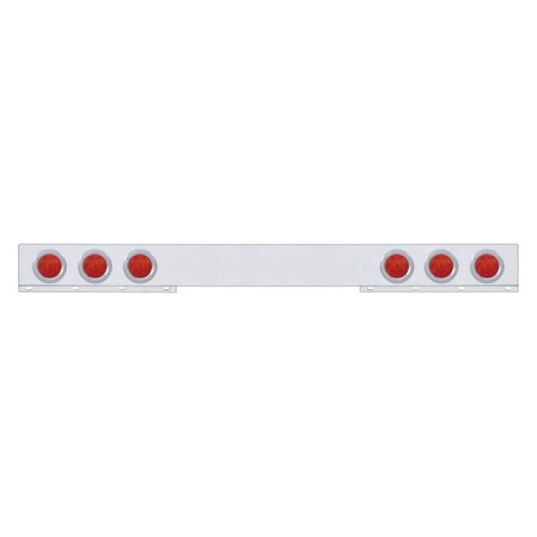 United Pacific® - LED Rear Light Bar with Six 4" Reflector Lights and Bezels
