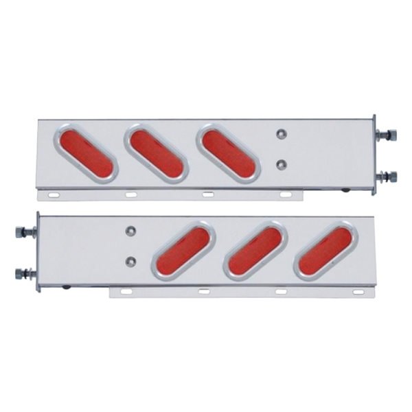 United Pacific® - Spring Loaded Light Bars with Six Oval LED Lights and Bezel