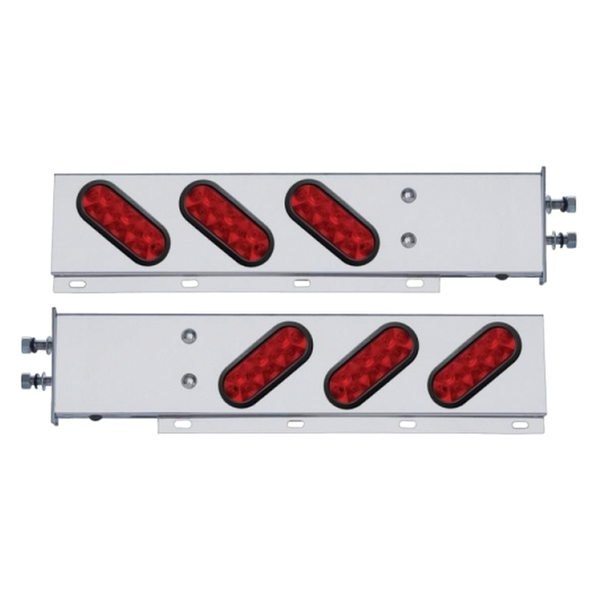 United Pacific® - Spring Loaded Light Bars with Six Oval LED Lights
