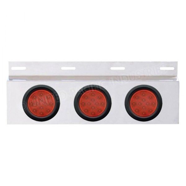 United Pacific® - Top Mud Flap Plate with Three 12 Round LED Lights