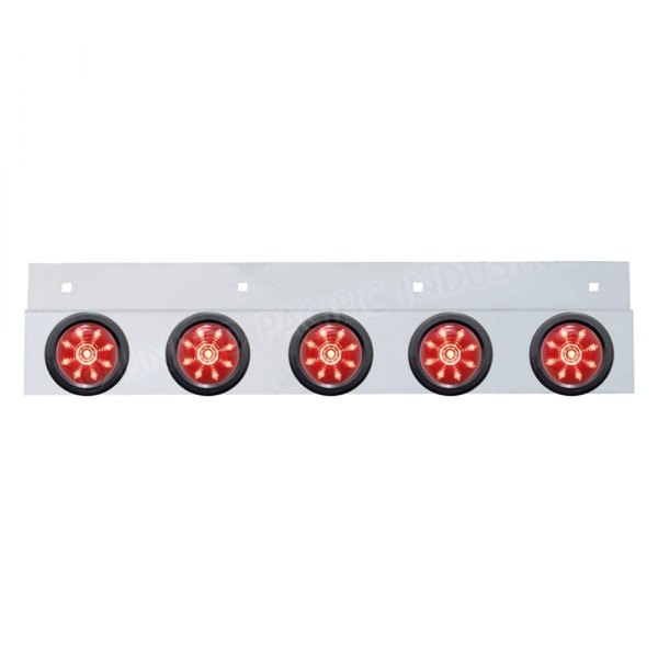 United Pacific® - Top Mud Flap Plate with Five 9 LED 2" Beehive Lights