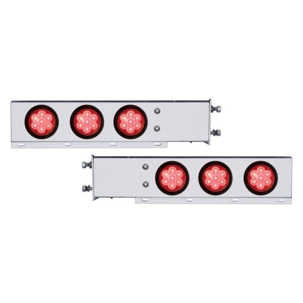 United Pacific® - Spring Loaded Light Bars with Six 4" LED Reflector Lights