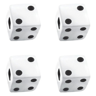 United Pacific® - White With Black Dots Dice Valve Caps