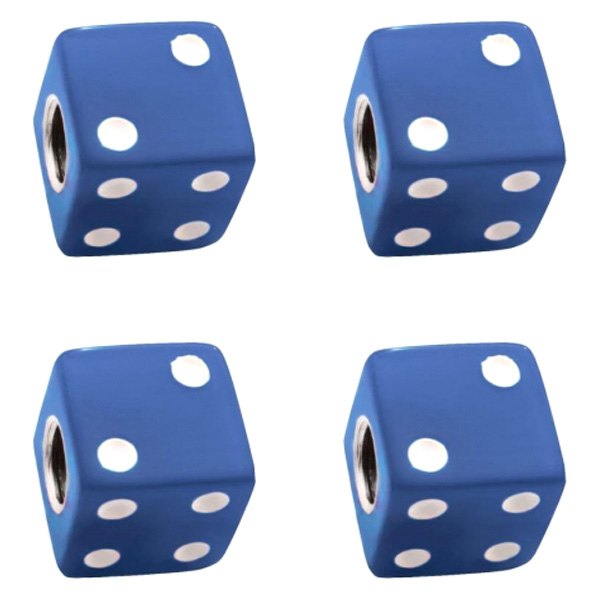 United Pacific® - Blue With White Dots Dice Valve Caps