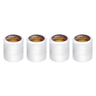 United Pacific® - Chrome With Smoke Diamond Round Valve Caps