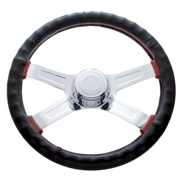 United Pacific® - Black Engineered Leather Steering Wheel Cover