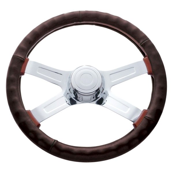United Pacific® - Brown Engineered Leather Steering Wheel Cover