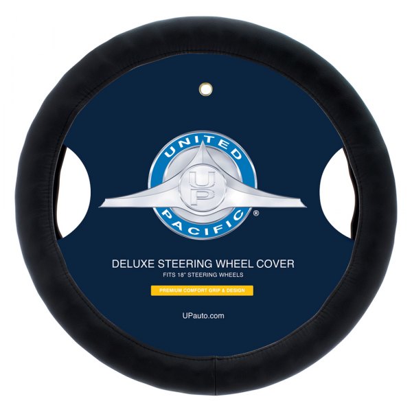 United Pacific® - Premium Comfort Grip Black Steering Wheel Cover