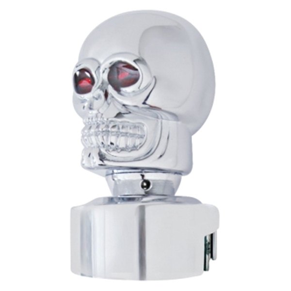 United Pacific® - 13/15/18 Speed Chrome Skull Head Gearshift Knob with Mounting Adapter