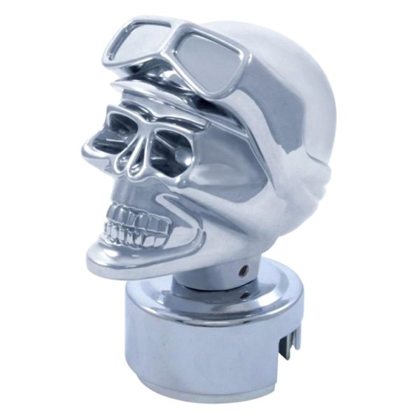 United Pacific® - 13/15/18 Chrome Speed Skull Biker Shift Knob with Mounting Adapter