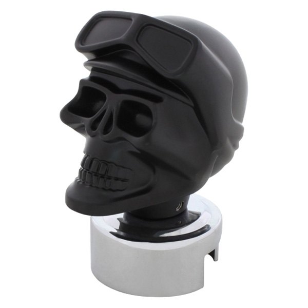 United Pacific® - 13/15/18 Black Speed Skull Biker Shift Knob with Mounting Adapter