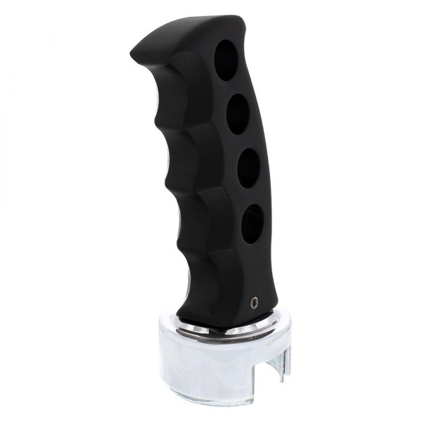 United Pacific® - 13/15/18 Speed Black "Gatling" Pistol Grip Shift Knob with Adapter