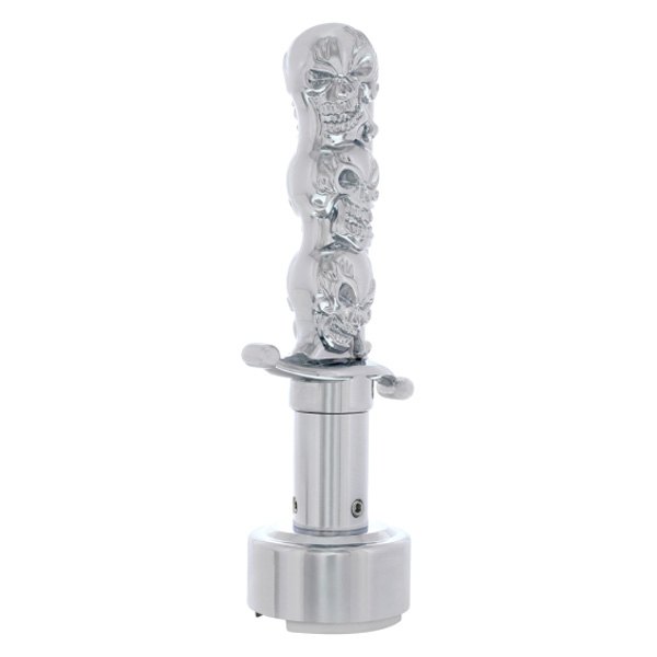 United Pacific® - 13/15/18 Speed Chrome Skull Dagger Shift Knob with Mounting Adapter