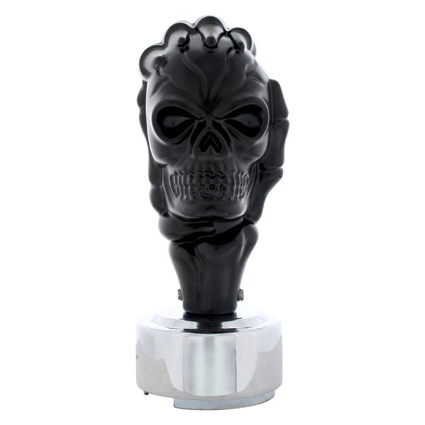 United Pacific® - 13/15/18 Speed Black Skull Shift Knob with Mounting Adapter