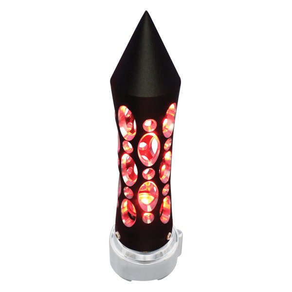 United Pacific® - Daytona Black 9-Speed Shift Knob with High Power Red Led