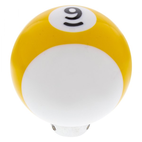 United Pacific® - Yellow Striped "9" Billiard Ball Gearshift Knob