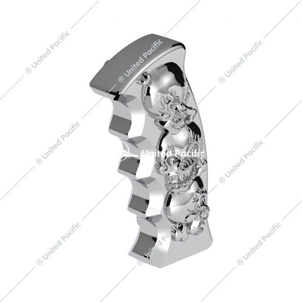 United Pacific® - Thread-On Chrome Skulls Pistol Grip Gearshift Knob