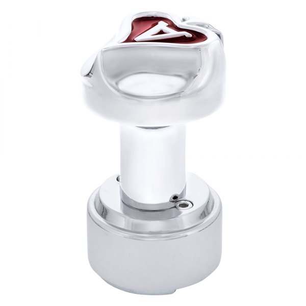 United Pacific® - Chrome Ace of Spades Thread-On Shift Knob with Adapter for Eaton Fuller Style 9/10 Shifter