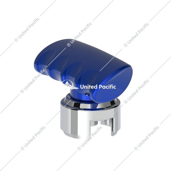 United Pacific® - 13/15/18 Speed Indigo Blue Thread-On T-Shape Gearshift Knob with Chrome Adapter