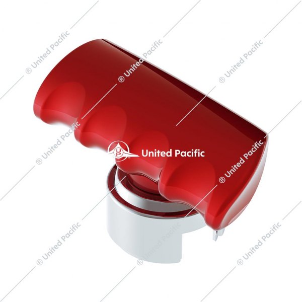 United Pacific® - 13/15/18 Speed Candy Red Thread-On T-Shape Gearshift Knob with Chrome Adapter