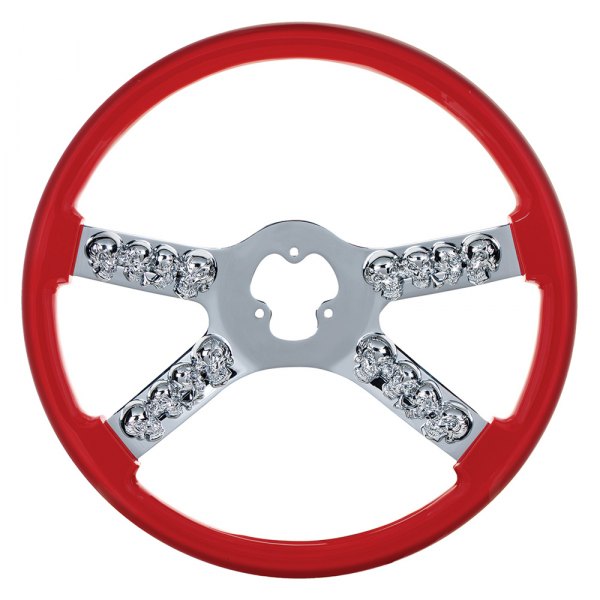 United Pacific® - Red Steering Wheel with Skull Accent