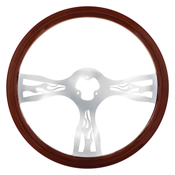 United Pacific® - Flame Style Wood Steering Wheel