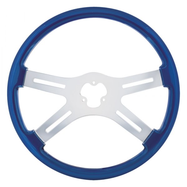 United Pacific® - Style Blue Steering Wheel with Chrome Spokes