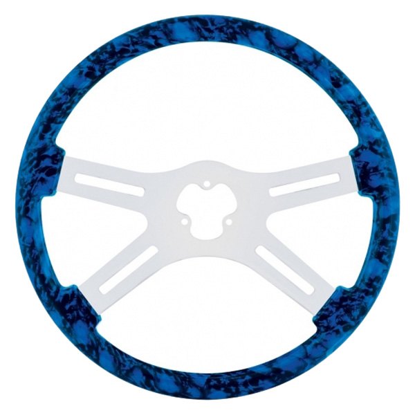 United Pacific® - Steering Wheel with Black/Blue Hydro-Dip Grip