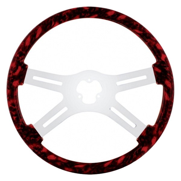 United Pacific® - Steering Wheel with Black/Red Hydro-Dip Grip
