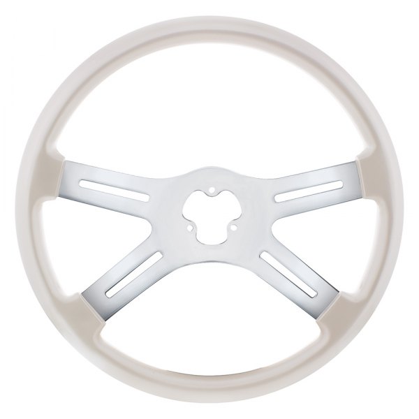 United Pacific® - Style Vibrant Pearl White Steering Wheel