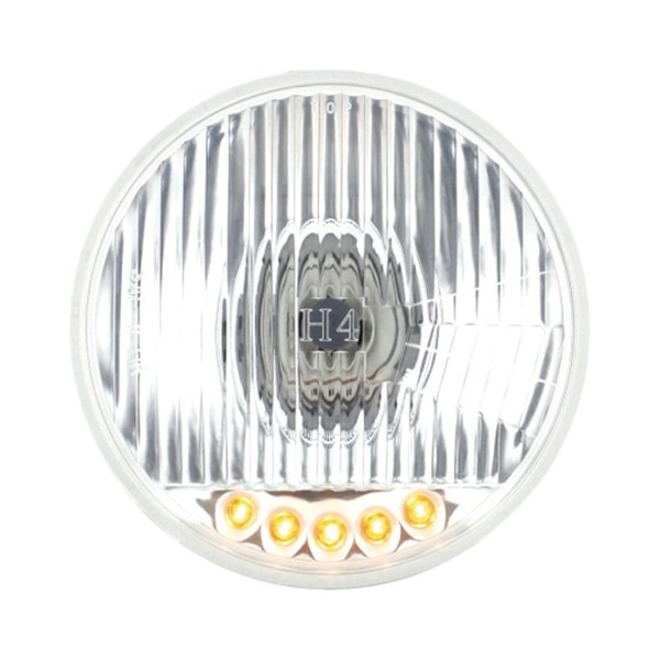 United Pacific® - 5 3/4" Round Chrome Crystal Headlight With Parking LEDs