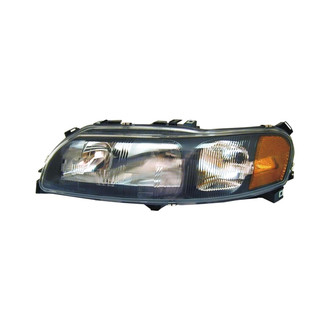 URO Parts® - Driver Side Black/Chrome Headlight