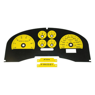 US Speedo® - Daytona Edition Gauge Face Kit with Green Night Lettering Color, Yellow