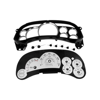 US Speedo® - Escalade Edition Gauge Face Kit with Chrome Lens, Silver, 120 MPH