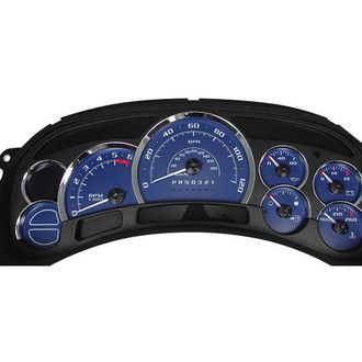 US Speedo® - Escalade Edition Gauge Face Kit with Chrome Lens, Blue, 120 MPH