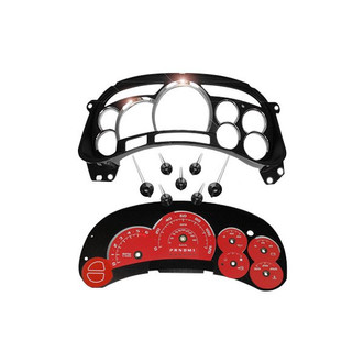 US Speedo® - Escalade Edition Gauge Face Kit with Chrome Lens, Red, 120 MPH