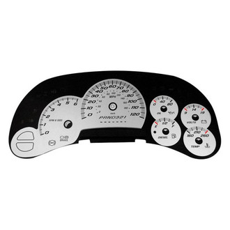 US Speedo® - Daytona Edition Gauge Face Kit with Blue Night Lettering Color, Silver, 120 MPH