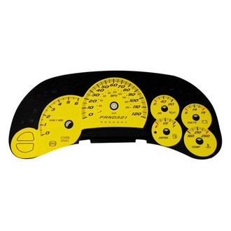 US Speedo® - Daytona Edition Gauge Face Kit with Blue Night Lettering Color, Yellow, 120 MPH